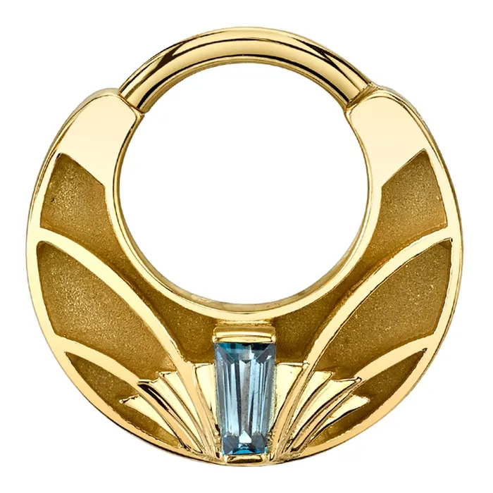Rings Body Vision BVLA Architect Hinge Ring in Gold with London Blue Topaz
