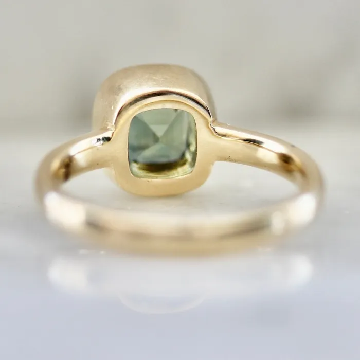 Hartford Teal Cushion Cut Sapphire Ring Jilian Maddin Rings
