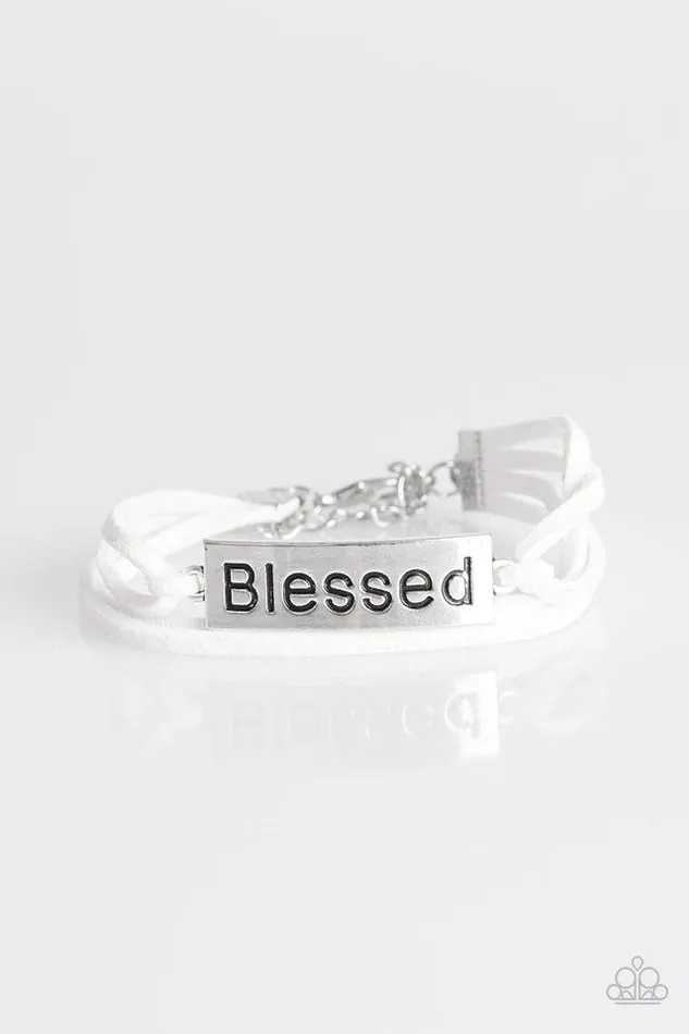 Bracelets Paparazzi Jewelry Paparazzi Bracelet Feeling Blessed White