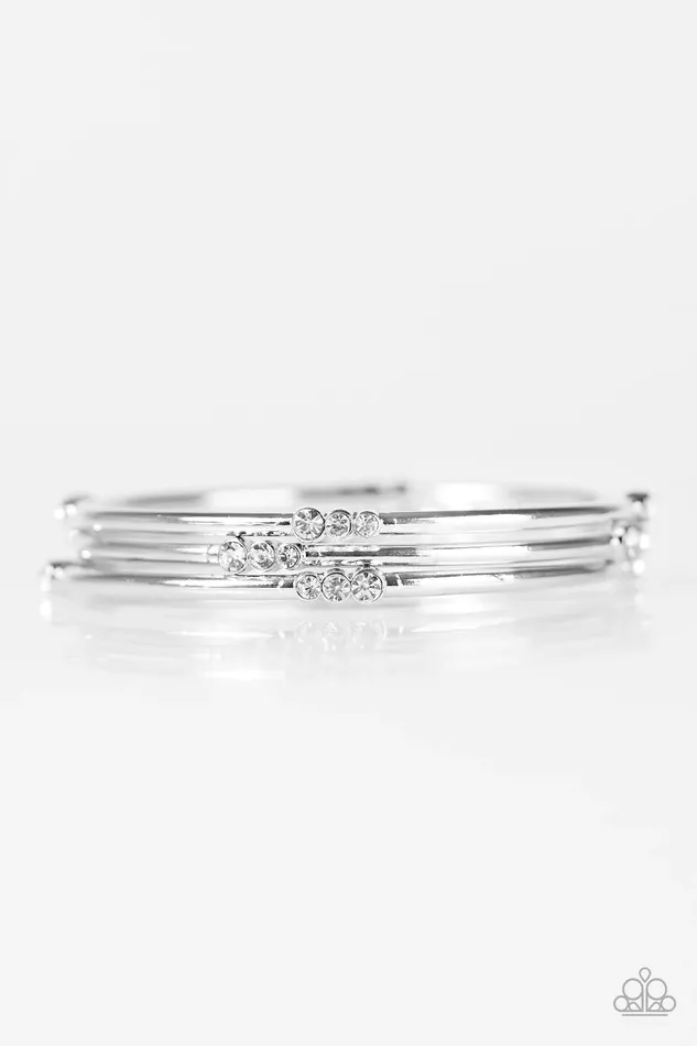Bracelets Paparazzi Jewelry Paparazzi Bracelet Glitter Is My Basic White