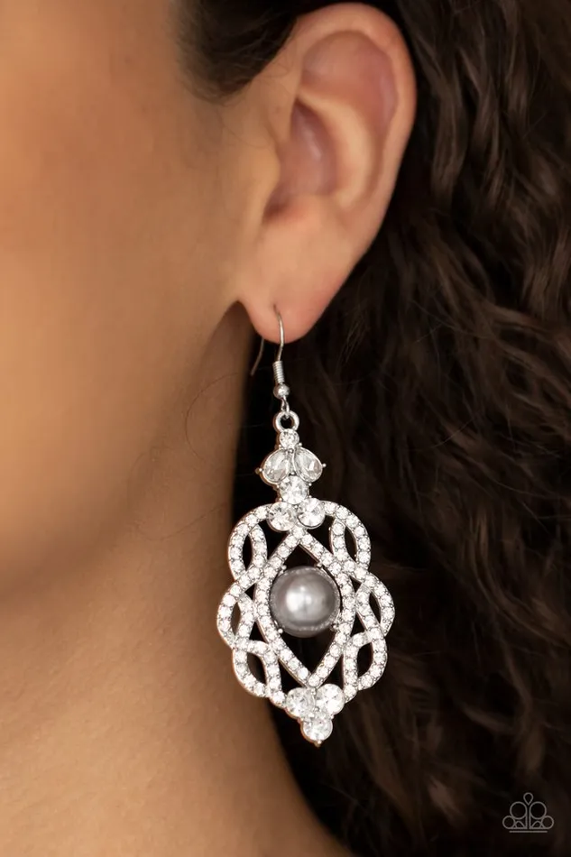Earrings Paparazzi Earring Rhinestone Renaissance Silver Paparazzi Jewelry