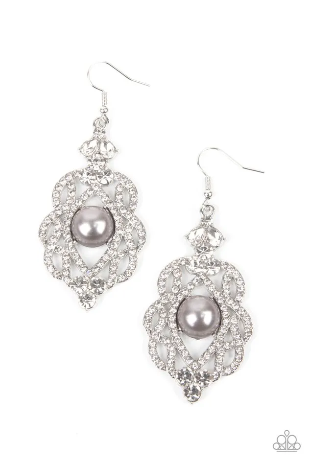 Earrings Paparazzi Earring Rhinestone Renaissance Silver Paparazzi Jewelry