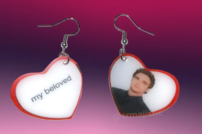 Earrings Sam Makes Things READY TO SHIP My Beloved Character Locket Hearts 2D detailed Handmade Earrings Earrings Sam Makes Things READY TO SHIP My Beloved Character Locket Hearts 2D detailed Handmade Earrings