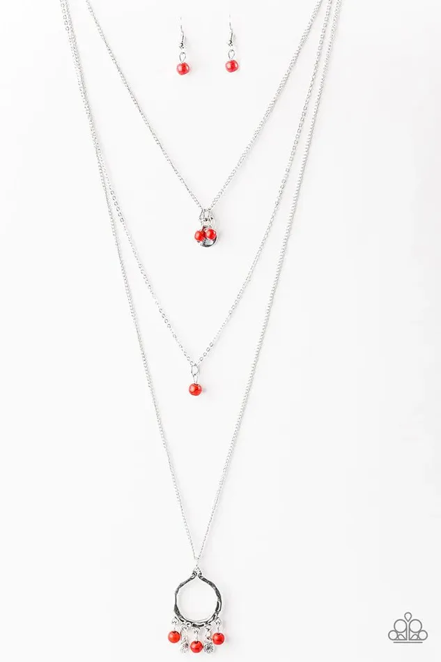 Necklaces Paparazzi Necklace Texas Tempest Red Paparazzi Jewelry