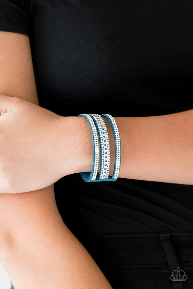 Paparazzi Jewelry Bracelets Paparazzi Bracelet Rollin In Rhinestones Blue