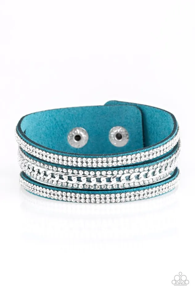 Paparazzi Jewelry Bracelets Paparazzi Bracelet Rollin In Rhinestones Blue Paparazzi Jewelry Bracelets Paparazzi Bracelet Rollin In Rhinestones Blue
