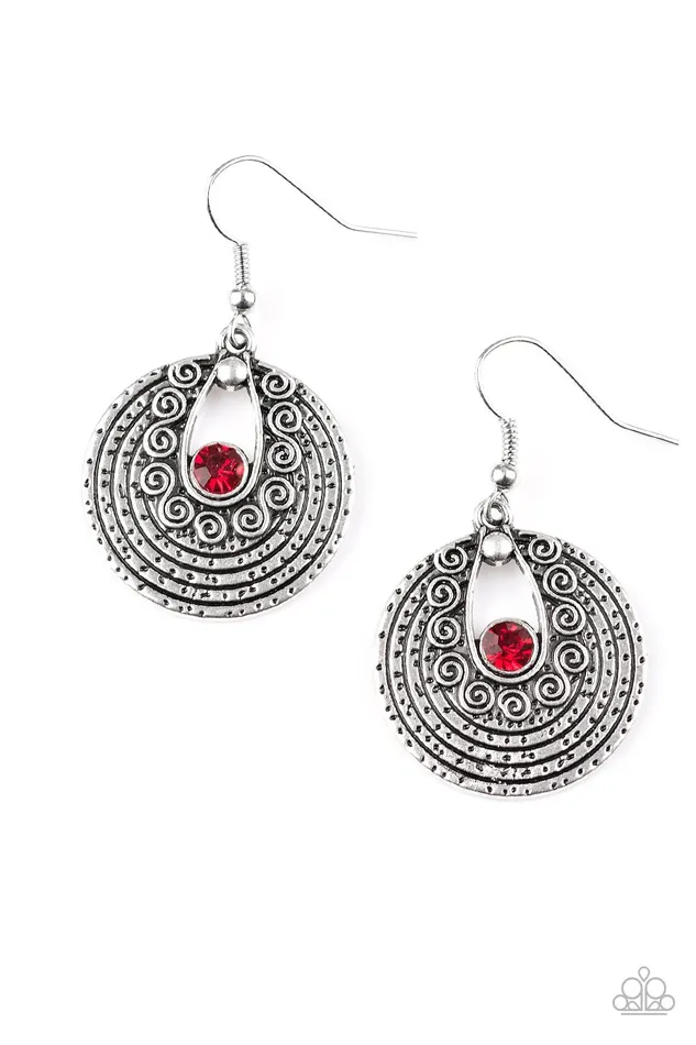 Paparazzi Jewelry Earrings Paparazzi Earring Majestically Mayan Red