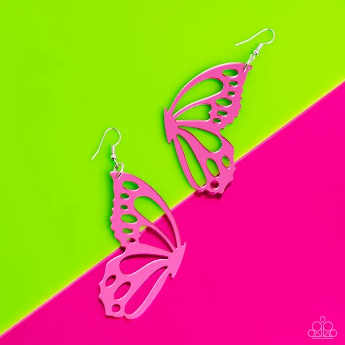 Paparazzi Jewelry Paparazzi Earring WING of the World Pink Earrings Paparazzi Jewelry Paparazzi Earring WING of the World Pink Earrings