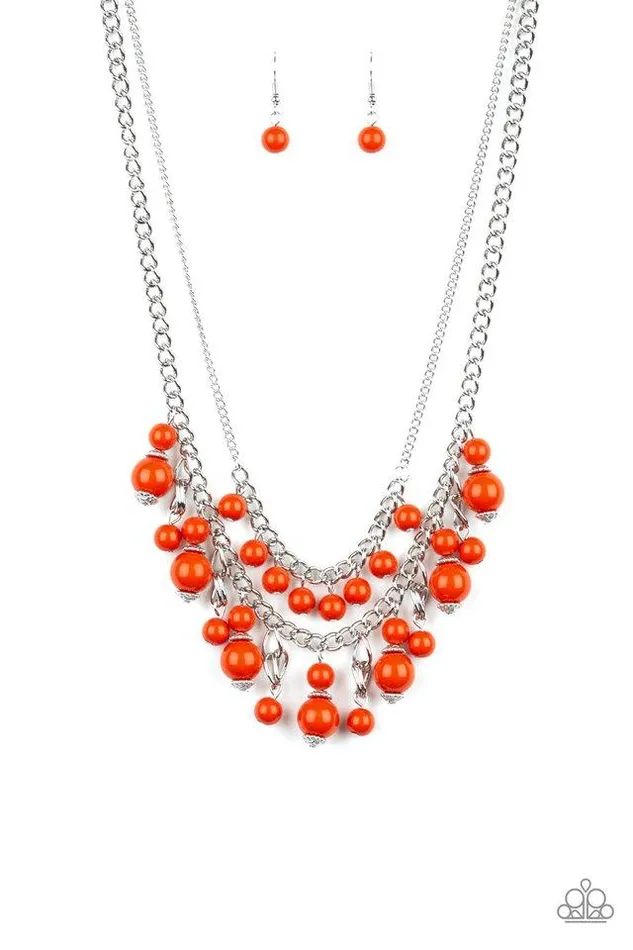 Paparazzi Necklace Beautifully Beaded Orange Paparazzi Jewelry Necklaces