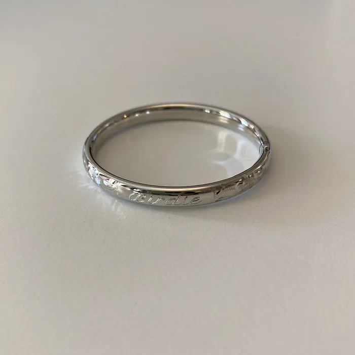 Rings Croghans Baby Sterling Silver Floral Signet Bangle