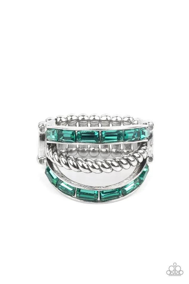 Rings Paparazzi Ring Emulating Edge Green Paparazzi Jewelry Rings Paparazzi Ring Emulating Edge Green Paparazzi Jewelry