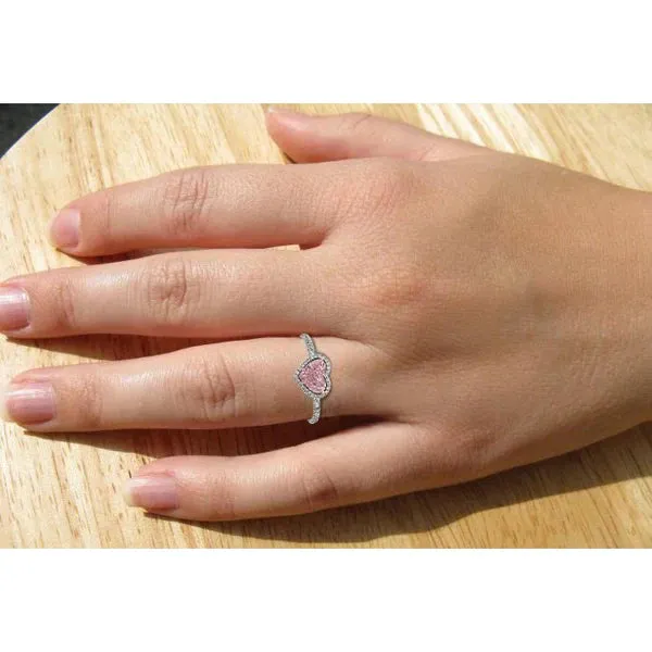 335 Carats Heart Pink Sapphire And Round Small Natural Earth Mined Diamonds Gemstone Ring GB Rings 335 Carats Heart Pink Sapphire And Round Small Natural Earth Mined Diamonds Gemstone Ring GB Rings