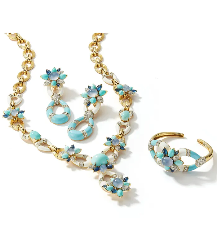 Asheville Earrings Light Blue Enamel Turquoise Diamonds David Webb Workshop Earrings Asheville Earrings Light Blue Enamel Turquoise Diamonds David Webb Workshop Earrings