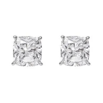Four Prong Set Big Cushion Cut Real Natural Earth Mined Diamond Stud Earring White Gold 4 Ct GB Earrings Four Prong Set Big Cushion Cut Real Natural Earth Mined Diamond Stud Earring White Gold 4 Ct GB Earrings