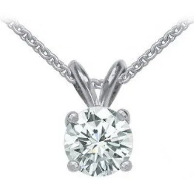 GB Necklaces Solitaire Round Natural Earth Mined Diamond Necklace Pendant With Chain 1 Carat WG 14K GB Necklaces Solitaire Round Natural Earth Mined Diamond Necklace Pendant With Chain 1 Carat WG 14K