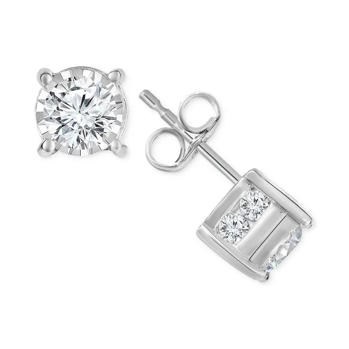 Ladies Studs Earring 460 Ct Round Brilliant Cut Natural Earth Mined Diamonds White Gold GB Earrings