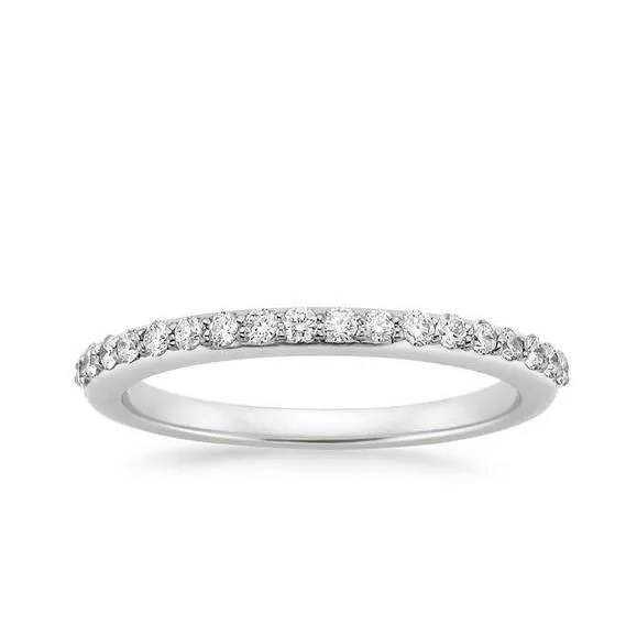 Rings GB 2 Ct Round Brilliant Cut Natural Earth Mined Diamond Wedding Band 14K White Gold Rings GB 2 Ct Round Brilliant Cut Natural Earth Mined Diamond Wedding Band 14K White Gold