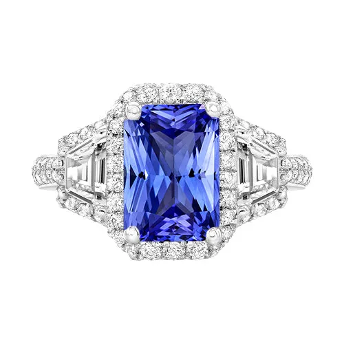 Rings HarryChadEntcom Round Natural Earth Mined Diamond Halo Sapphire Ring 4 Carats Baguette Emerald Accents Rings HarryChadEntcom Round Natural Earth Mined Diamond Halo Sapphire Ring 4 Carats Baguette Emerald Accents