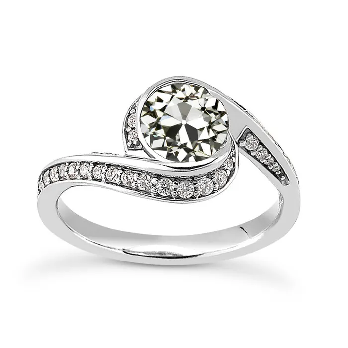 Round Old Miner Natural Earth Mined Diamond Halo Ring Twisted Shank Gold 450 Carats HarryChadEntcom Rings Round Old Miner Natural Earth Mined Diamond Halo Ring Twisted Shank Gold 450 Carats HarryChadEntcom Rings