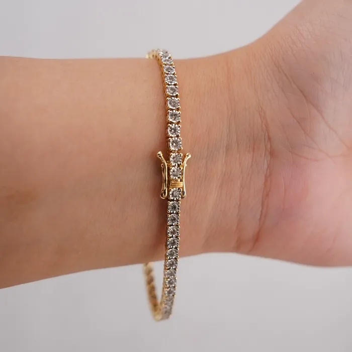 10k Gold Diamond Illusion Bracelet 7in C730 AB and J Bracelets