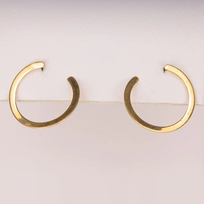 14K Yellow Gold Circular Earrings Moriartys Gem Art Earrings