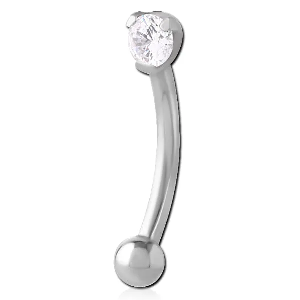 Bracelets Tulsa Body Jewelry CZ Stainless Eyebrow Barbell