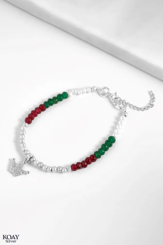 Colored Crown Bracelet KOAY Silver Store Bracelets