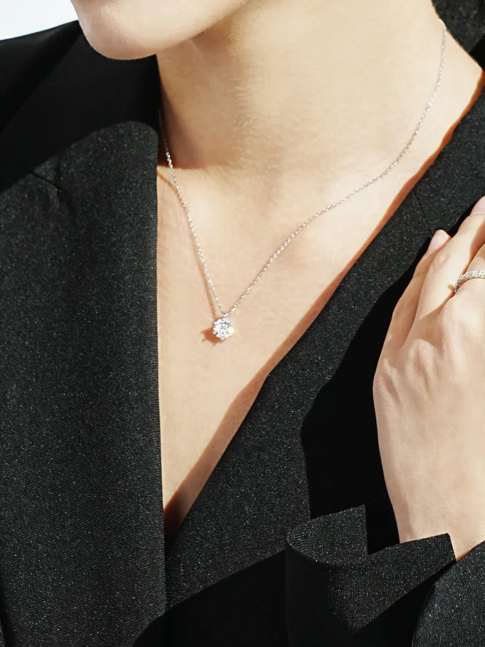 MinimalBijoux Necklaces 14K 18K Gold Moissanite Crown Necklace