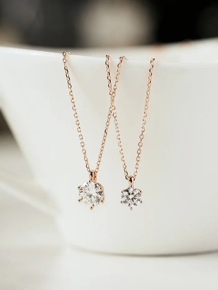 MinimalBijoux Necklaces 14K 18K Gold Moissanite Crown Necklace
