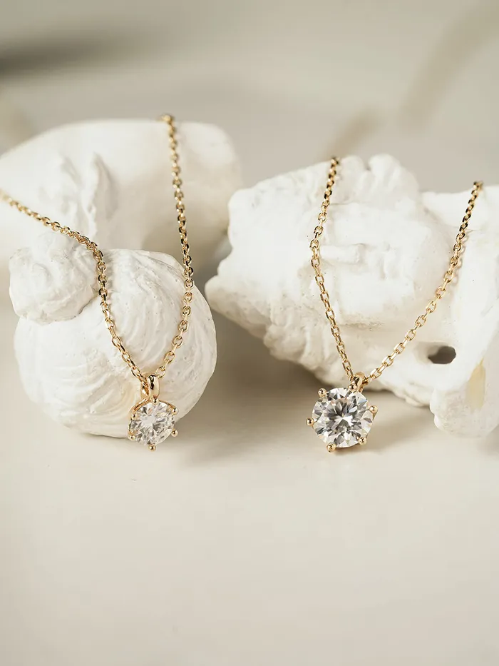 MinimalBijoux Necklaces 14K 18K Gold Moissanite Crown Necklace