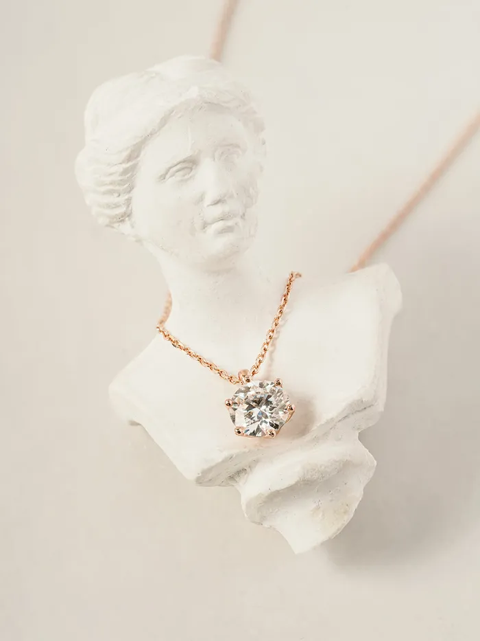 MinimalBijoux Necklaces 14K 18K Gold Moissanite Crown Necklace