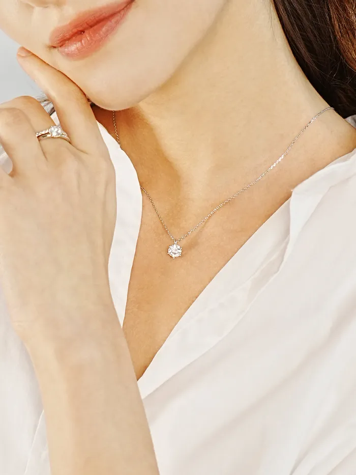 MinimalBijoux Necklaces 14K 18K Gold Moissanite Crown Necklace