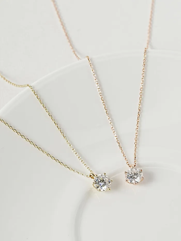 MinimalBijoux Necklaces 14K 18K Gold Moissanite Crown Necklace