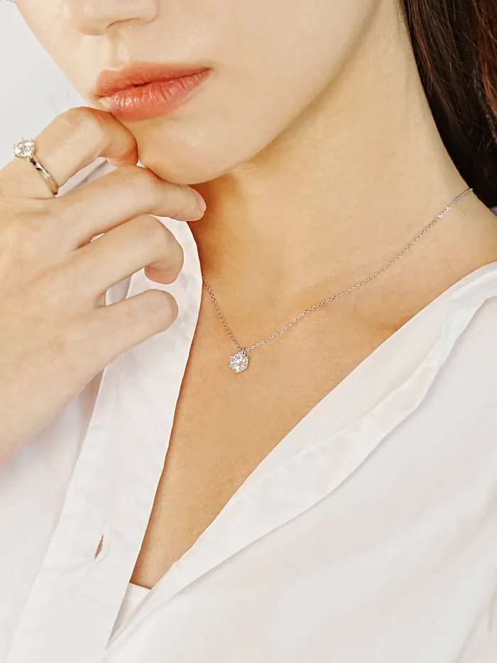 MinimalBijoux Necklaces 14K 18K Gold Moissanite Crown Necklace