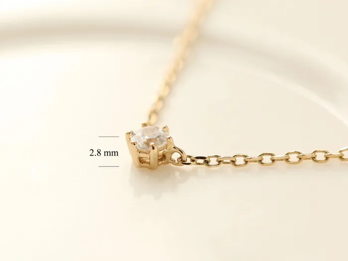 Necklaces MinimalBijoux 14K 18K Gold Delicate CZ Necklace