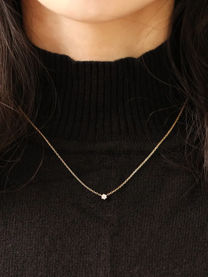 Necklaces MinimalBijoux 14K 18K Gold Delicate CZ Necklace