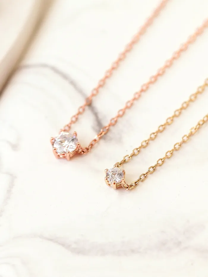 Necklaces MinimalBijoux 14K 18K Gold Delicate CZ Necklace