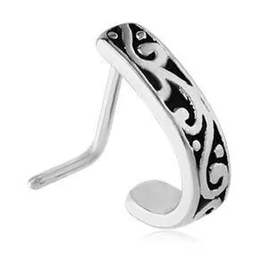Tulsa Body Jewelry Earrings Filigree Stainless LBend Nose Hoop