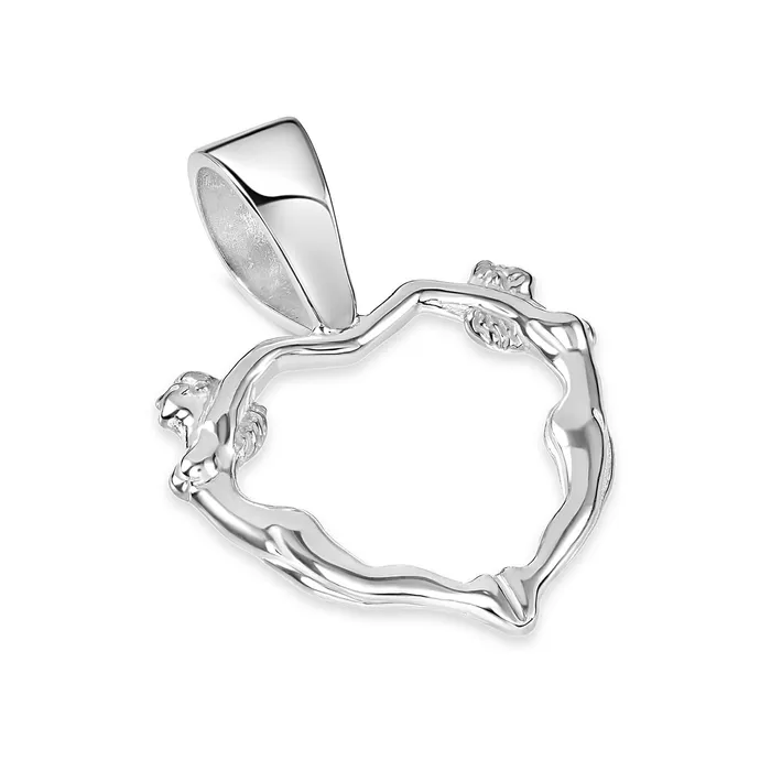 Eternity Collars Couple Heart Pendant in Sterling Silver Necklaces Eternity Collars Couple Heart Pendant in Sterling Silver Necklaces