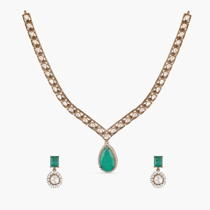 SILVER Necklaces Modern Moissanite Silver Necklace Set