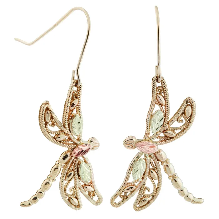 TR Jewelry Concepts Earrings Black Hills Gold Dragonfly Earrings