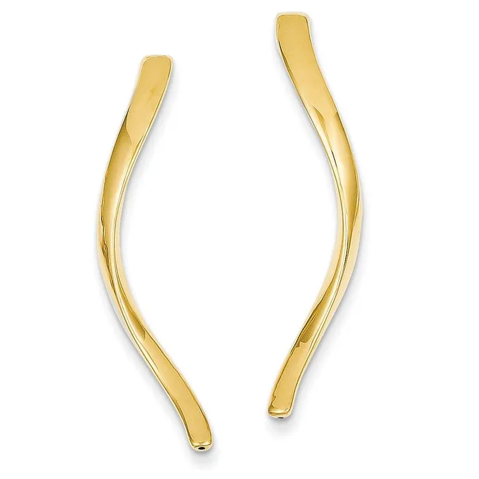 14k Long Curled Post Earrings Jewelry Earrings
