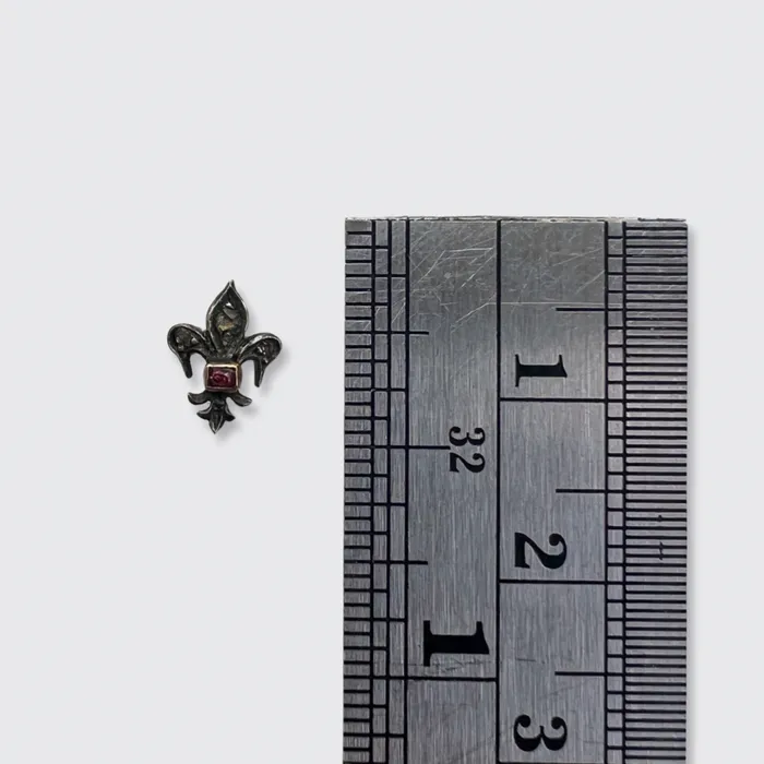 21stfinds Earrings Ruby Diamond Fleur de Lis Earring Stickpin Conversion