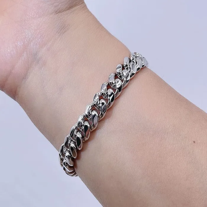 925 Sterling Silver 8MM VVS Moissanite Miami Cuban Bracelet VVS Jewelry Bracelets