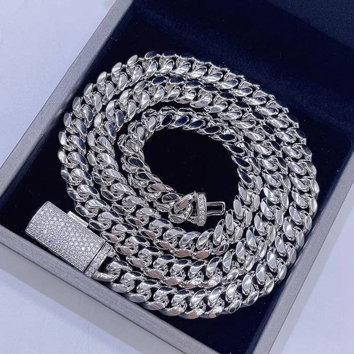 925 Sterling Silver 8MM VVS Moissanite Miami Cuban Bracelet VVS Jewelry Bracelets
