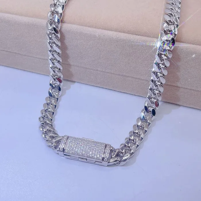 925 Sterling Silver 8MM VVS Moissanite Miami Cuban Bracelet VVS Jewelry Bracelets
