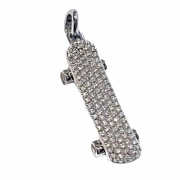 925 Sterling Silver Skateboard Iced Flooded Out Moissanite Pendant Bling Cartel Necklaces 925 Sterling Silver Skateboard Iced Flooded Out Moissanite Pendant Bling Cartel Necklaces