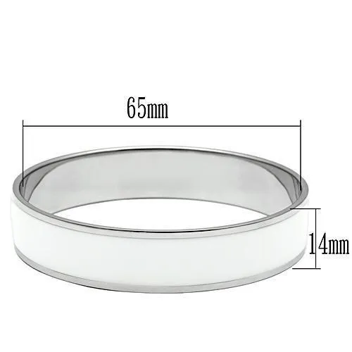 Alamode Bracelets TK532 High polished no plating Stainless Steel Bangle with Epoxy in White