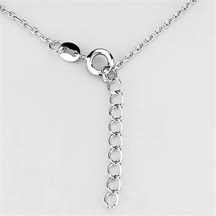 Alamode Necklaces 3W439 Rhodium Brass Necklace with AAA Grade CZ in Montana