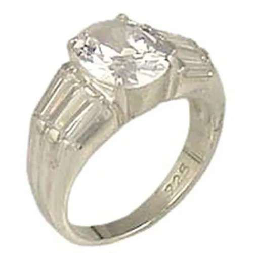 Alamode Rings 9B035 HighPolished 925 Sterling Silver Ring with AAA Grade CZ in Clear Alamode Rings 9B035 HighPolished 925 Sterling Silver Ring with AAA Grade CZ in Clear